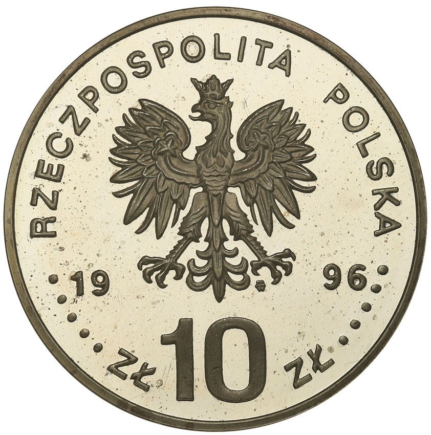 III RP. 10 złotych 1996 Zygmunt II August półpostać RZADKIE